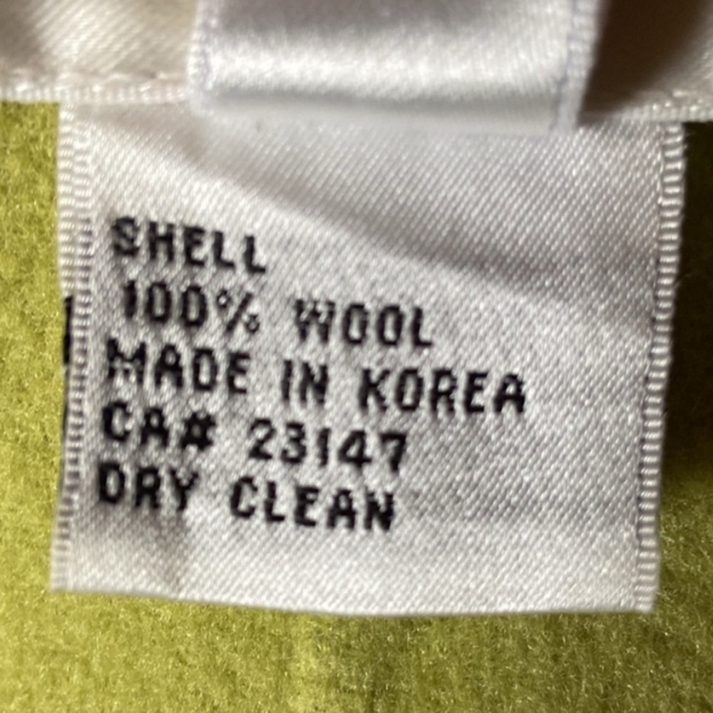 Talbots 100% Wool Open Front Blazer Jacket Sz 10 Avacado Green VTG Made In Korea - Picture 8 of 9
